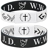 PRIVATEDIY Daily Bible Verse Bracelet Scan for Men Women, Wearable Bible Bracelet Christian Scripture WWJD Bracelets Catholic Inspirational Religious Faith Gifts