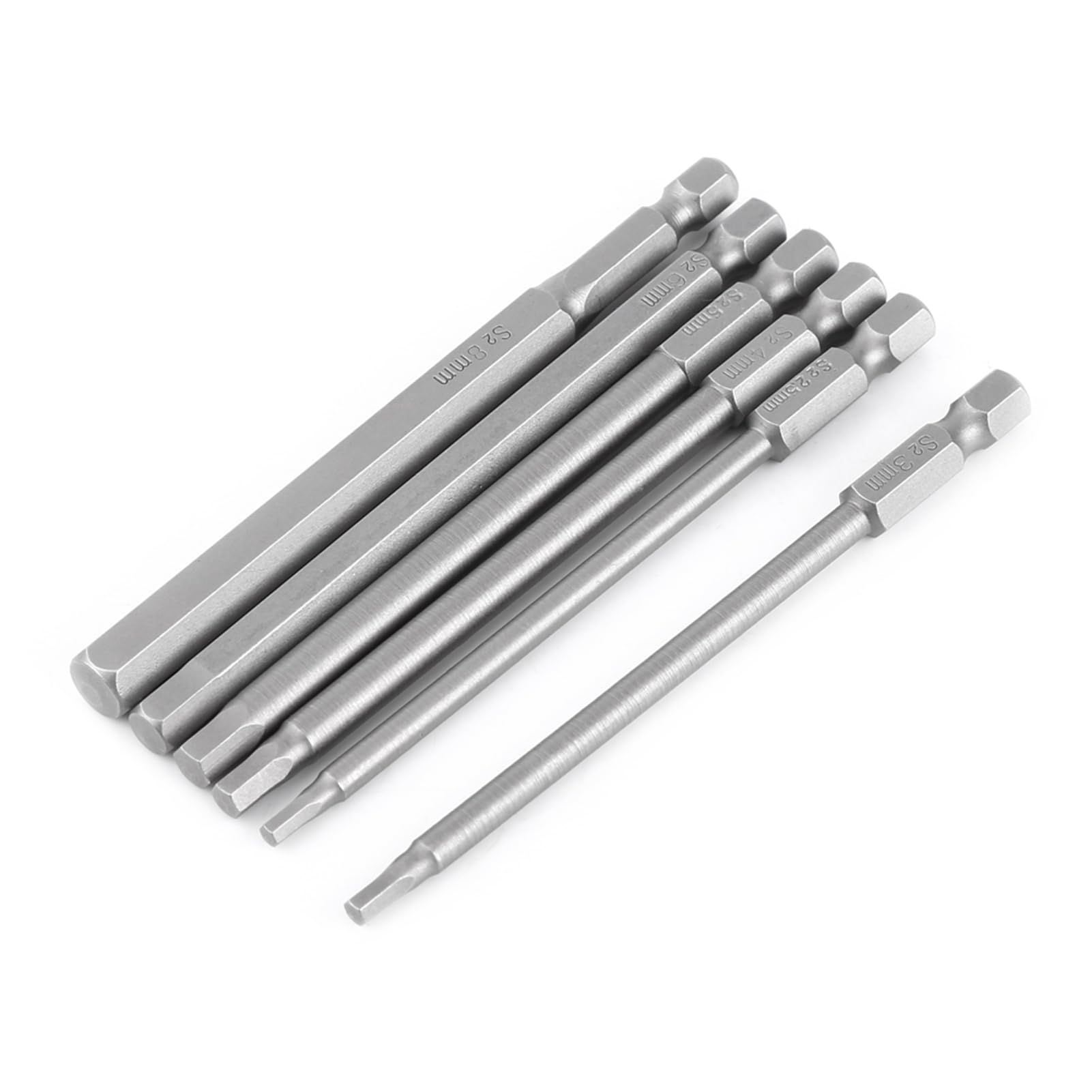 6 Pieces 100 mm Magnetic Screwdriver Bit Set Hexagonal Shaft Electric Screwdriver Tools with 1/4 Inch Hex Shank