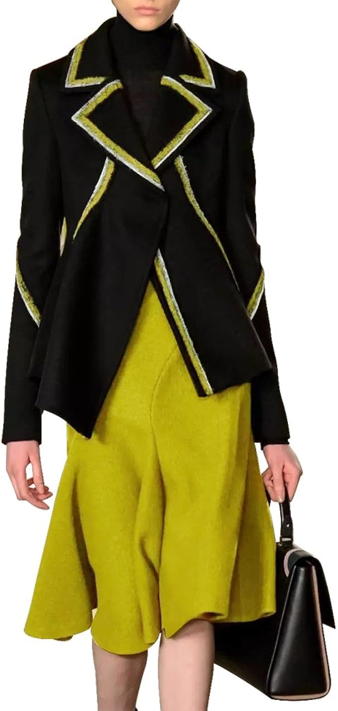 Hegoレディース16ファッションレディースlargeノッチカラーol気質スカートスーツセットh2939 カラー ブラック スカートスーツ 通販 Amazon