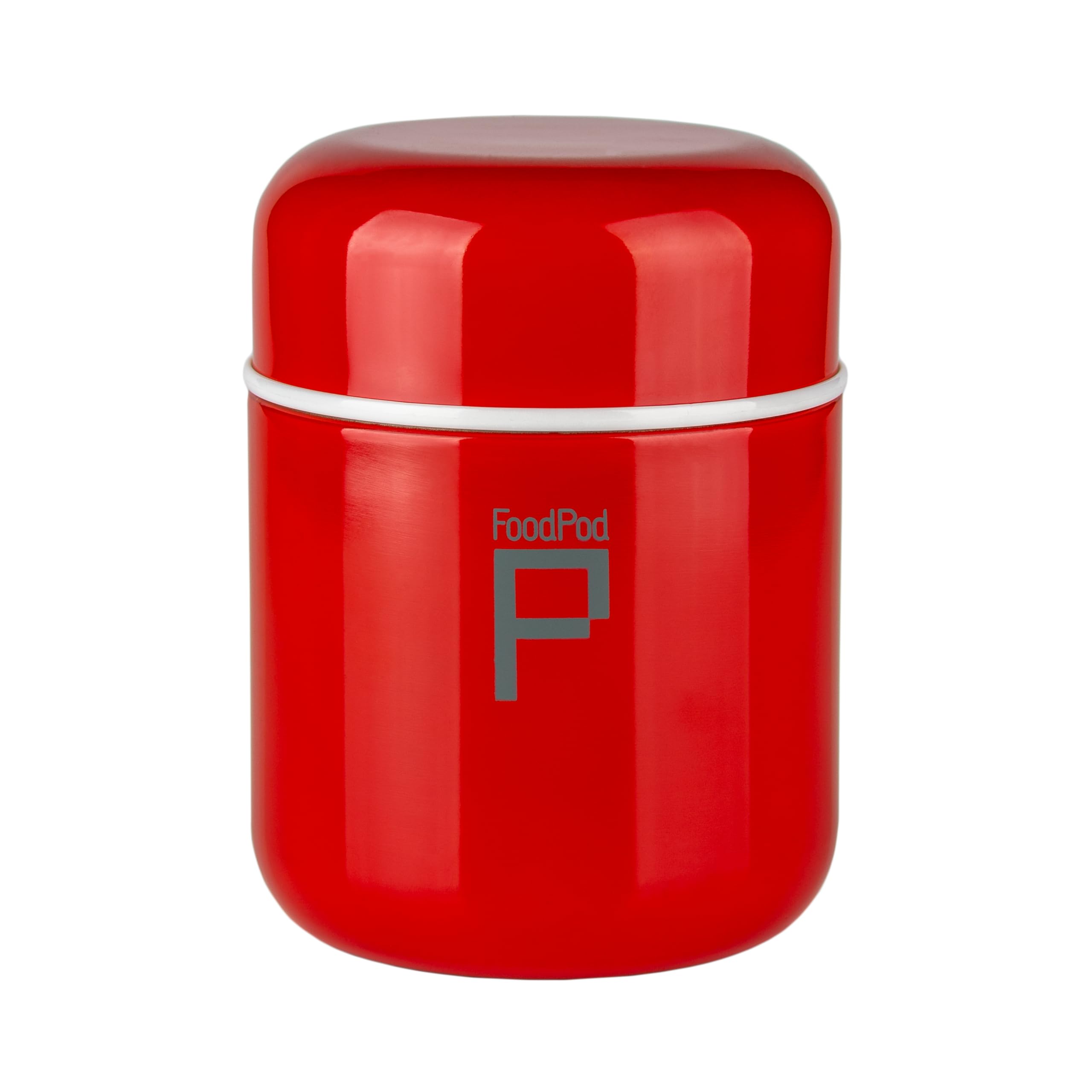 Drink Pod Vacuum Insulated Foodpod, Food Flask, Stainless Steel, Leakproof, Up to 6 Hours Hot and 24 Hours Cold, Red, 400ml