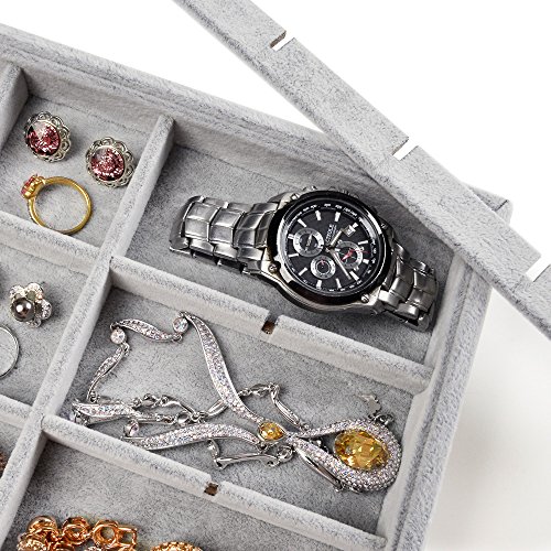 Oirlv 24 Grid Ice Velvet Jewelry Drawer Organizer Tray Import It All
