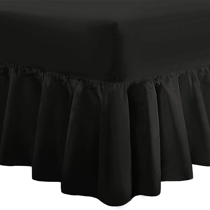 Lifestyle Production Extra Deep Percale Frill Valance Fitted Bed Sheets