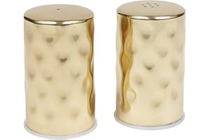 American Metalcraft GHSP2 Hammered Salt & Pepper Shaker Set, Gold, 2-Ounces Each