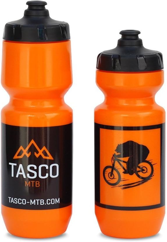 TASCO MTB Braaap Bear Purist Water Bottle for Mountain Bike Enthusiasts (Orange, 22oz)