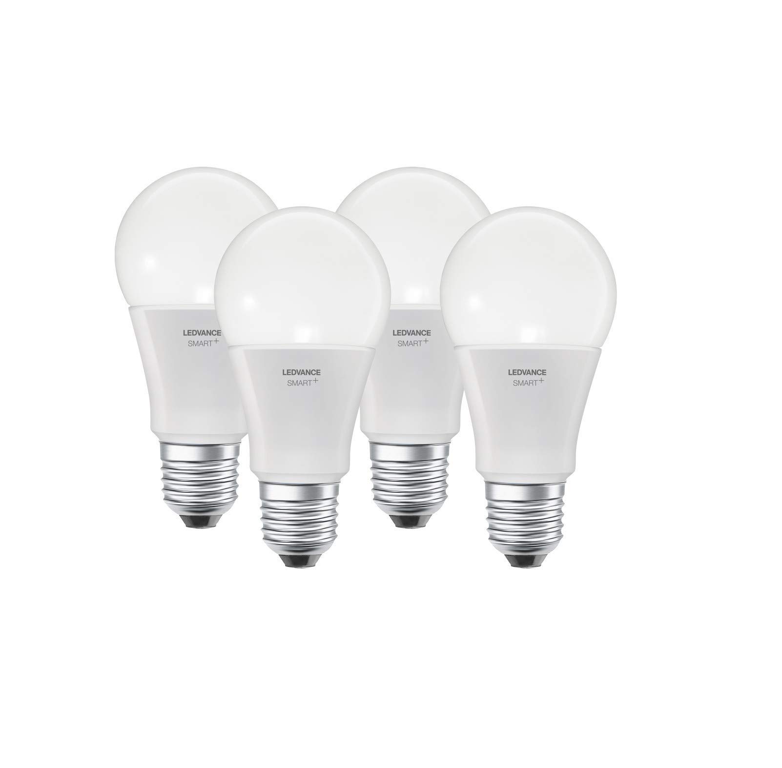LEDVANCE Smart LED Lamp With Bluetooth Technology, E27 Socket, Changeable Light Color (2700-6500K), Changeable RGB Colors, Replaces Incandescent Lamps With 60W, 4-pack