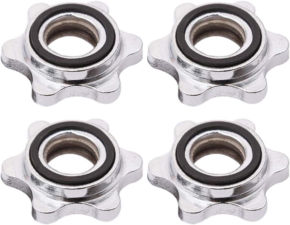 Wakauto Barbell Clamps, 4 PCS Hex Nut Replacement Durable
