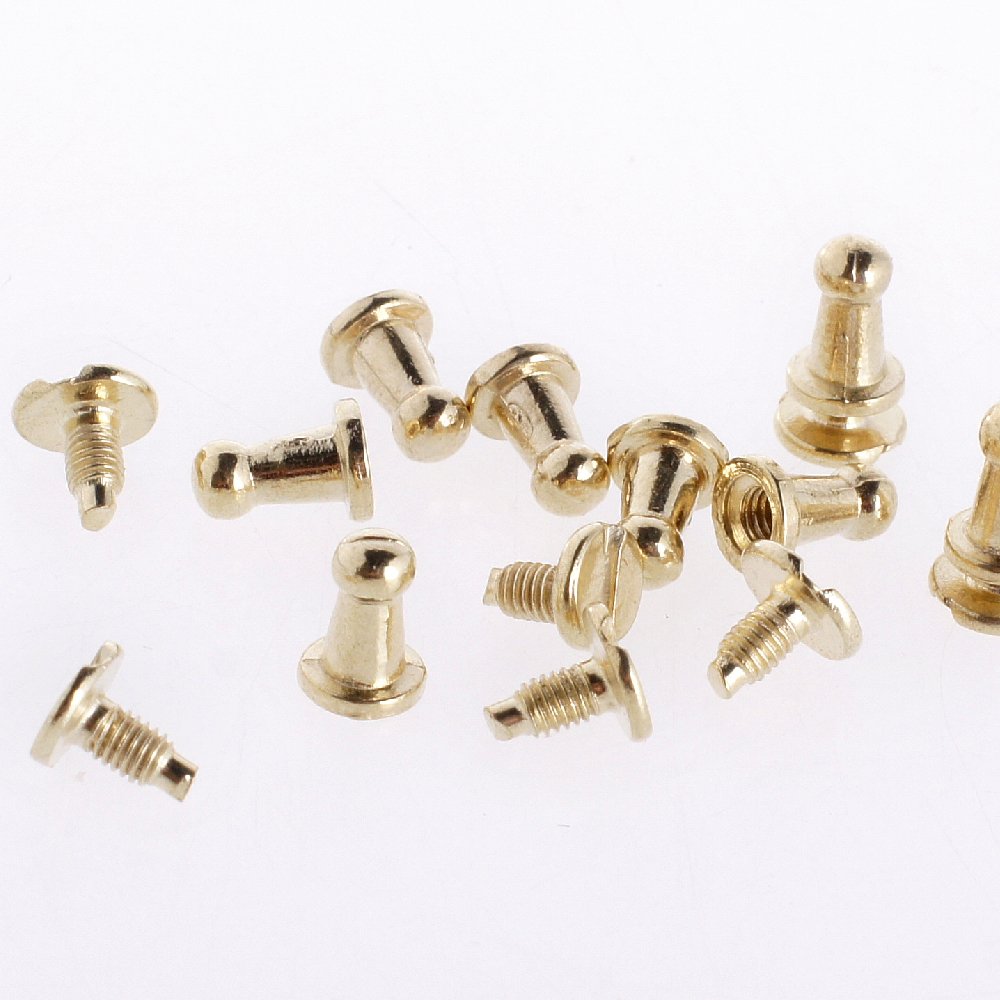 RUBYCA 50 Sets Gold Color Button Spike and Studs Metal Screw-Back Leather-Craft DIY 9MM X 6MM