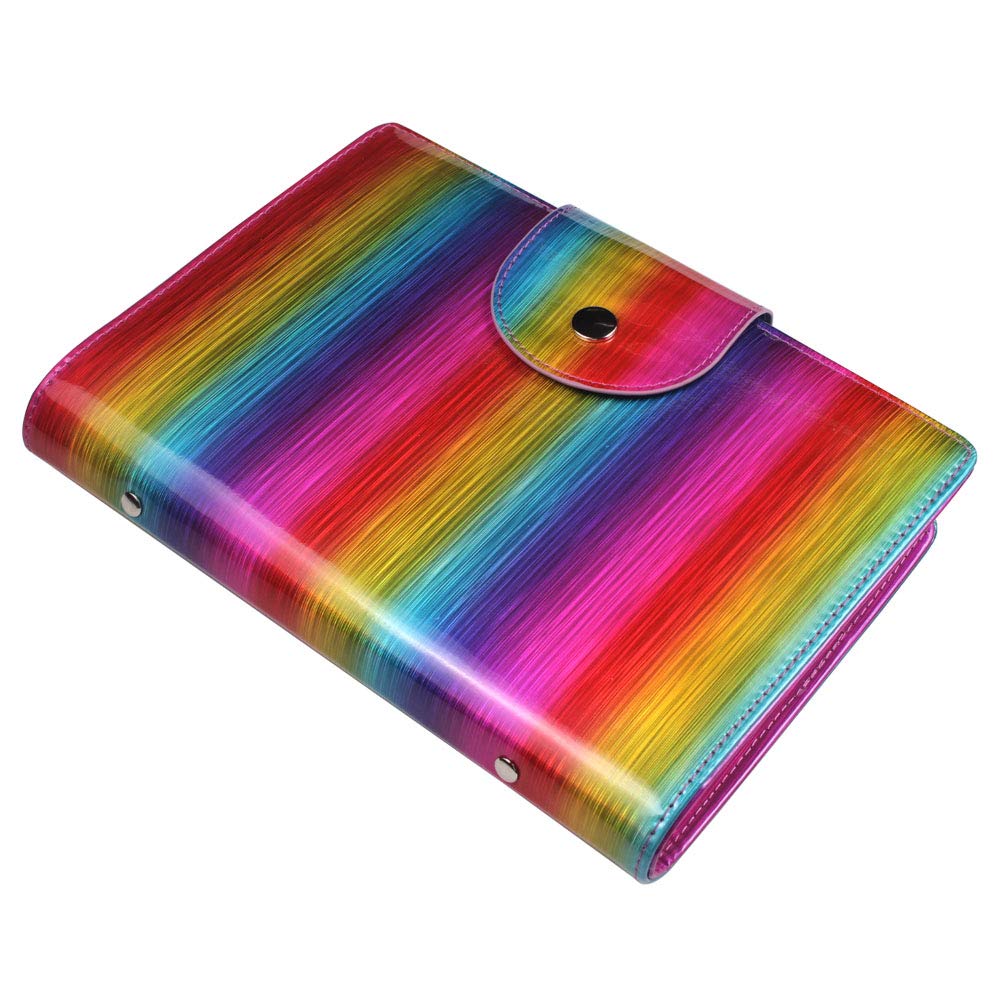 FingerAngel 50 Slots Image Stamper Plate Collection Nail Art Stamp Plate Stamping Plates Cases Stamp Nail Template Organzier for Large Size 6.0x12.0cm and 9.5X14.5CM Nail Art Plates (Rainbow)