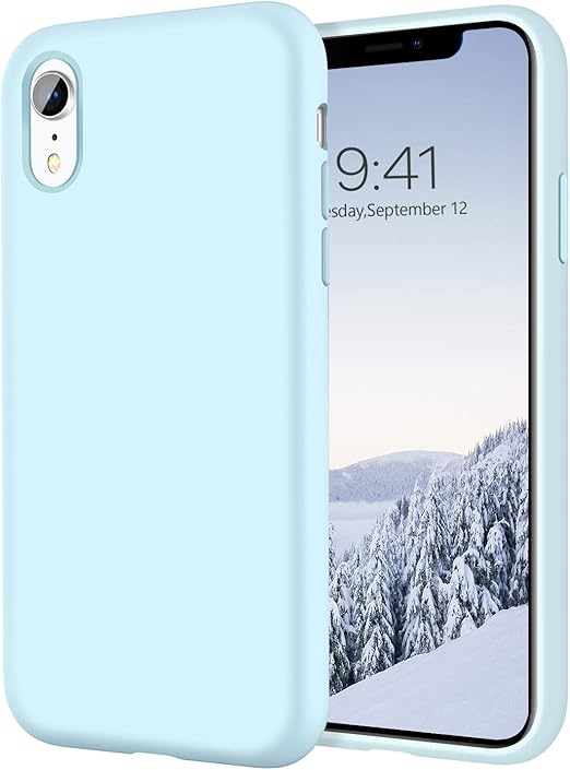Amazon Com Domaver Iphone Xr Cases Iphone Xr Case Slim Lightweight Smooth Liquid Silicone Soft Gel Rubber Microfiber Lining Cushion Texture Cover Shockproof Protective Phone Cases For Iphone 10 Xr Elegant Blue