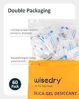 wisedry Silica Gel Sachets 5g x60 with Orange Humidity Indicator Food Grade view 4
