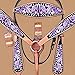 HILASON Western Horse Headstall Breast Collar Set Tack American Leather Purplethumb 1