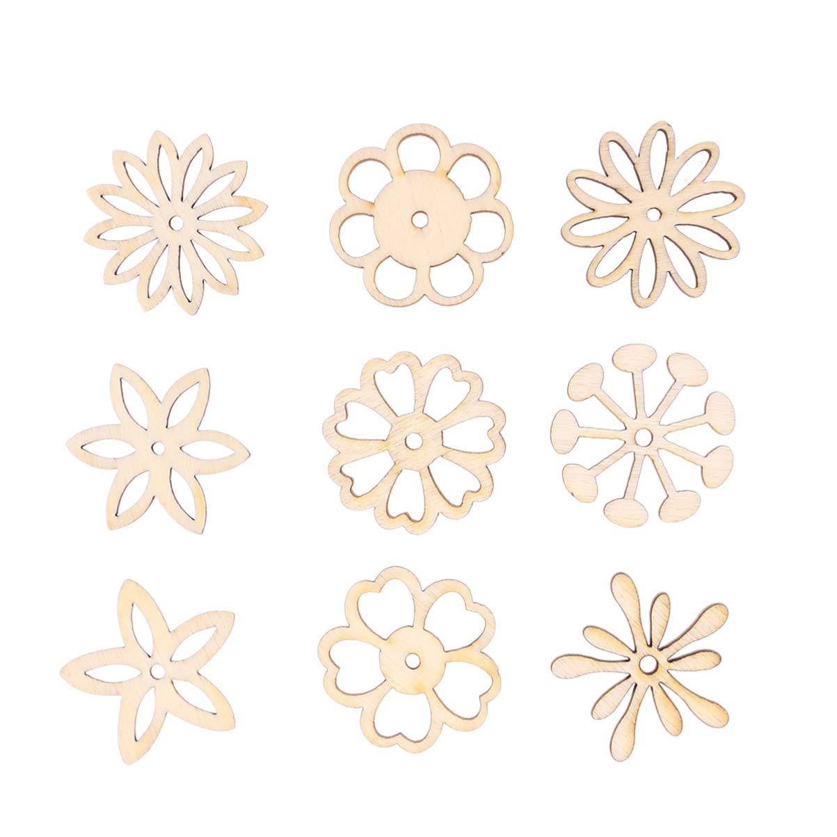 50pcs Wooden Cutouts Wood Slices Wooden Embellishments Table Confetti for DIY Wedding Birthday Party Favors Centerpieces