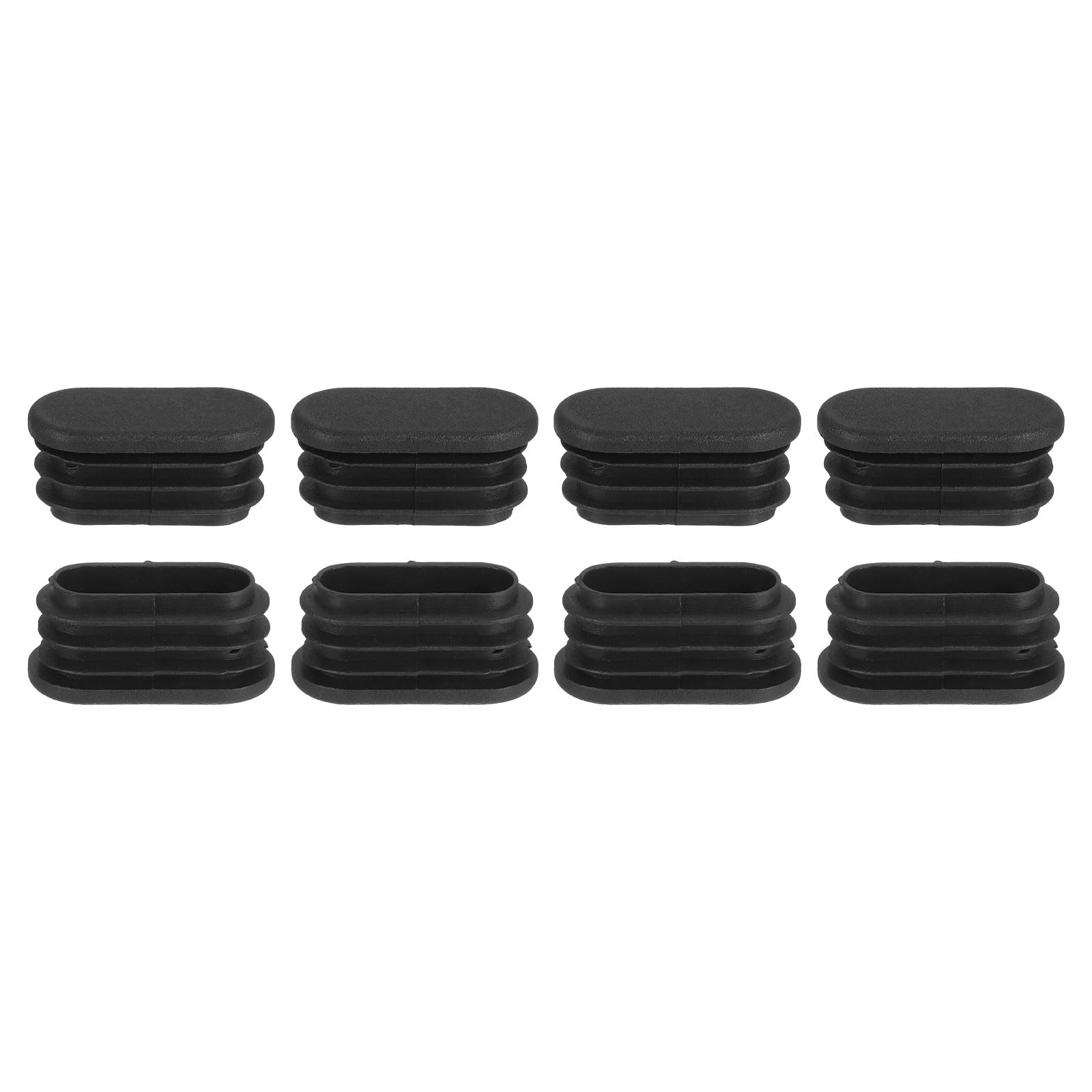 Photo 1 of uxcell Plastic Hole Plugs, 8Pcs 34x16mm Oval Pipe Tubing End Cap, Pipe Tube Insert Cap, Table Chair Leg Hole Covers for Table Chair Legs, Metal Tubing, Fences, Black