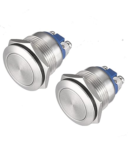 Aexit Commutateur à bouton-poussoir à 2 fils SPST à capuchon rond rouge ca 250V 3A (0467042c44d650b1a6dc0a012ed5d441