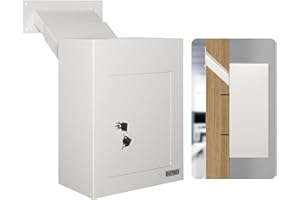 Durabox Through-the-Wall Drop Box Deposit Safe 17 x 13 x 7" - Heavy Duty Steel Mailbox with Lock for Receiving Mail, Checks, Letters, Cash and more for Home, Office and Commercial Use (D700) (Gray)