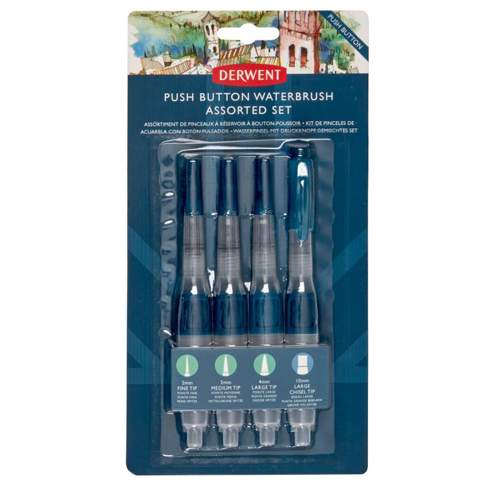 Derwent Push Button Waterbrush Assorted Set (2305816)