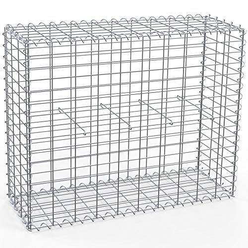 Toolerando Gabione Steinkorb Gabionenzaun Gitterkorb Steinkorb Drahtkorb, 100 x 80 x 30 cm, inkl. Distanzhalter