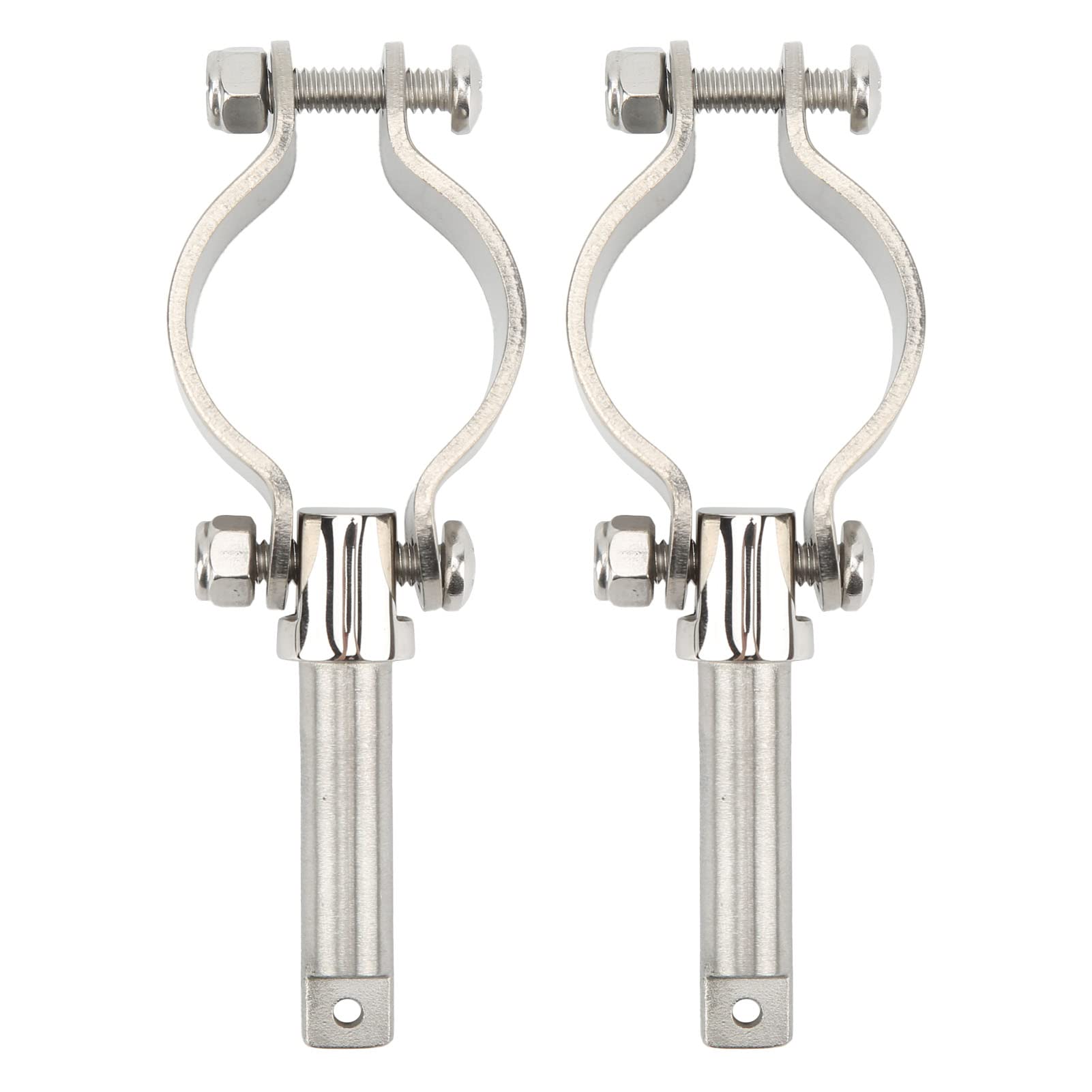 FLEXMAN 2Pcs Clamp On Oarlocks or Rowlocks, 1 3/8in to 1 3/4in Inner Diameter 316 Stainless Steel Boat Oarlock Socket, Clamp On Row Lock Brackets