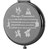 KEYCHIN Evil Queen Pocket Mirror Villain Movie Fans Gifts You are Braver Stronger Smarter Than You Think Compact Mirror for Women Girls Teenagers (Villain Always-BL)