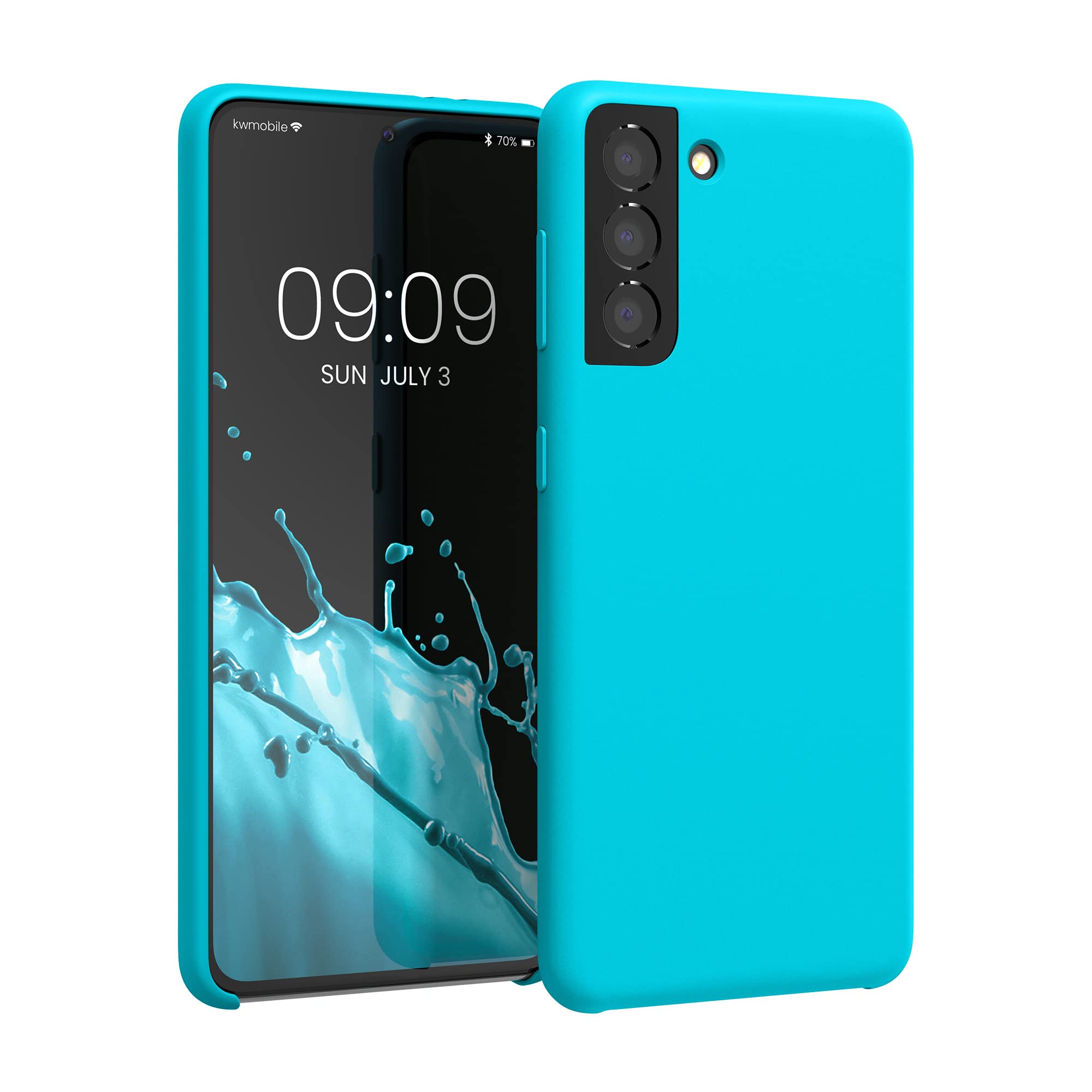 kwmobile Case Compatible with Samsung Galaxy S21 Case - TPU Silicone Phone Cover with Soft Finish - Cool Glacier — image 1