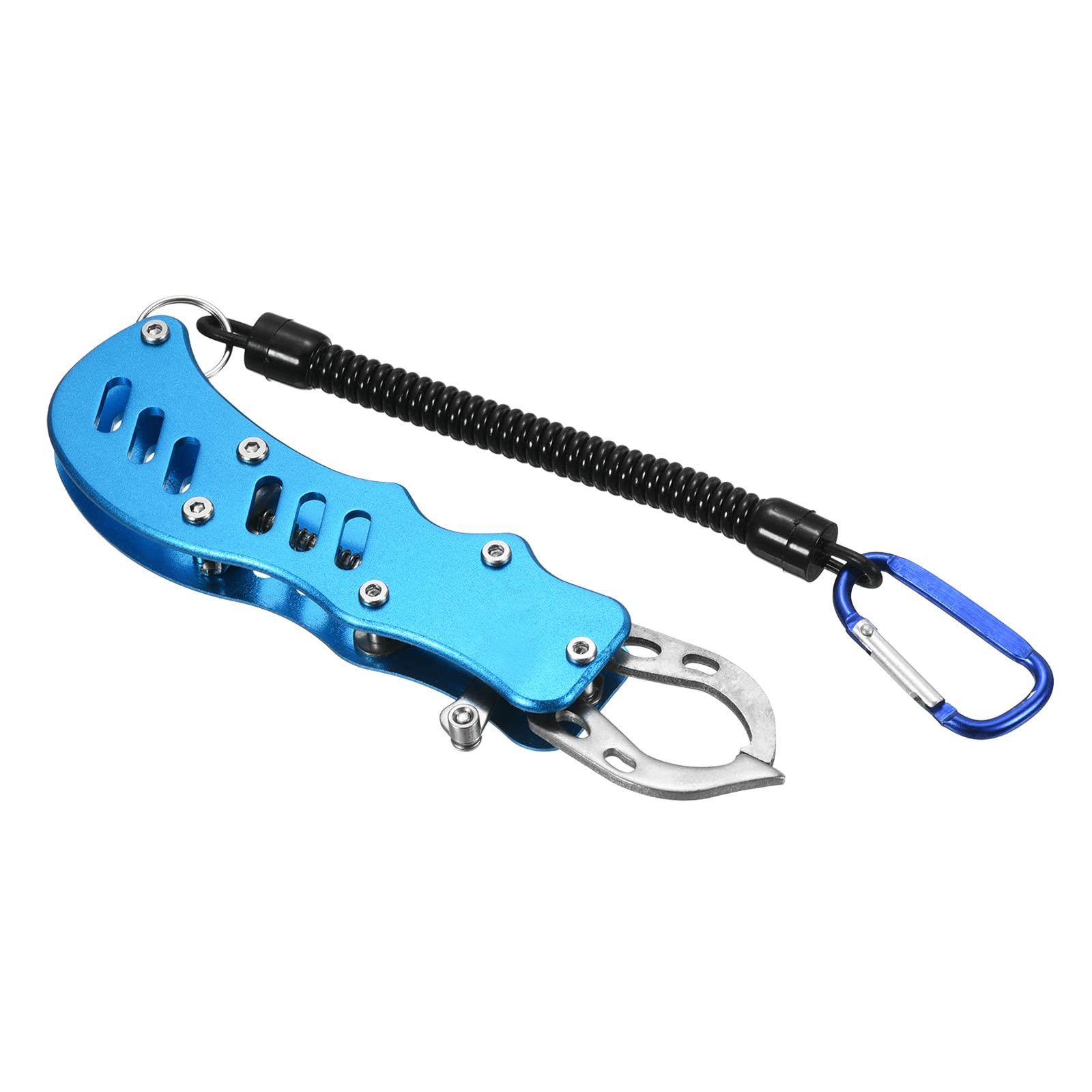 PATIKIL Fish Lip Gripper, Stainless Steel Fish Grip Grabber Holder with Lanyard for Fishing, Blue