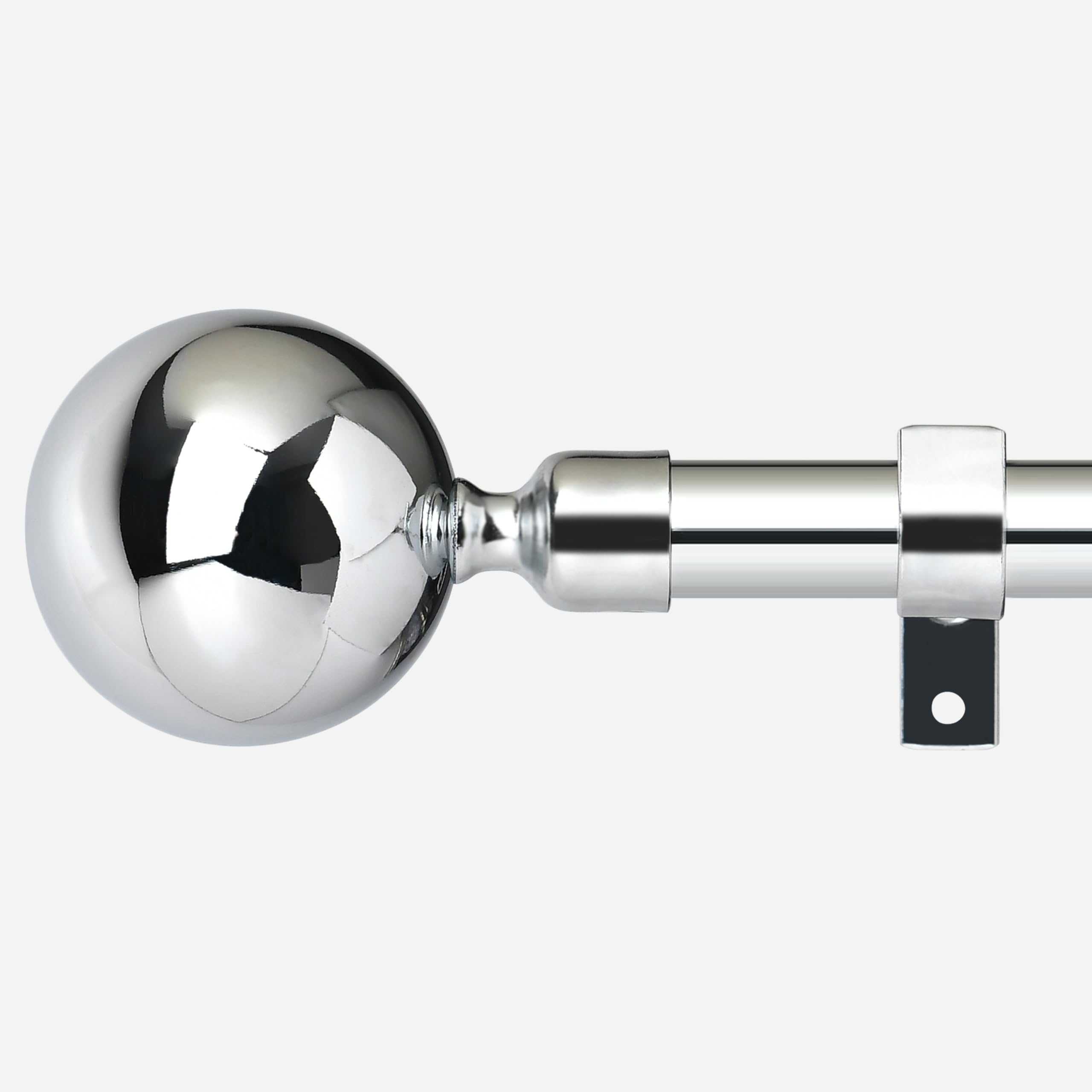 Silver Curtain Poles 76 to 210 cm Ball Finials 3 Piece Brackets loading 25lb Extendable Window Rod 30 to 84 inch for Living room, Bedroom, Kitchen, door.