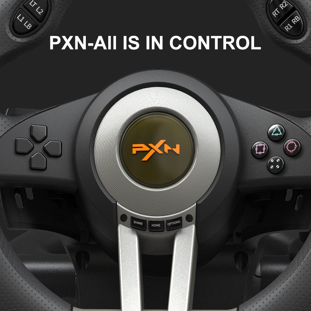 PXN PC Racing Wheel, V3 PRO 180 Degree Universal USB Car Sim Game Steering Wheel with Pedals for Xbox One, Xbox Series S/X, PS3, PS4, Switch