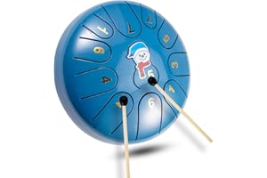 QINGSHI Snowman shape 6 Inch 11 Note Steel Tongue Drum Hand Pan Musical Drums Set - Handpan Percussion instruments for Kids,adults,Beginner,zen,healing,Meditation (royalblue)
