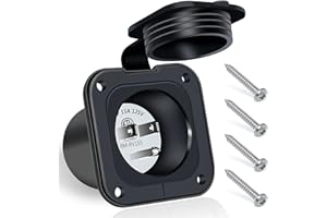 EilxMag 15 Amp Inlet, 125V Shore Power Inlet Power Inlet Port Plug NEMA 5-15P Male Receptacle RV Flanged Inlet with Waterproof Covers 2 Pole 3-Wire ETL Approved