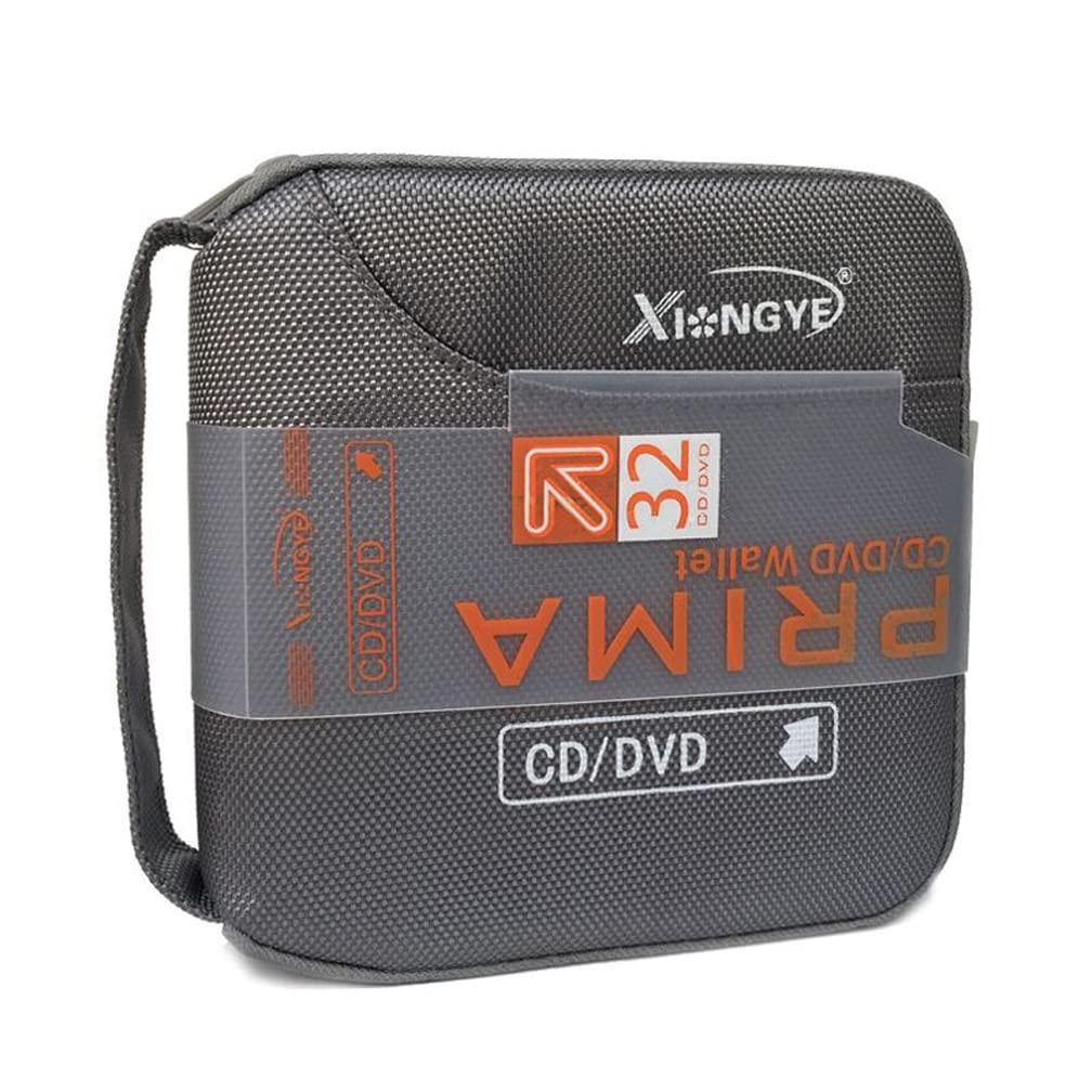 fatcolor New 32 Disc CD DVD Portable Wallet Storage Organizer Holder Case Bag Album Box (Grey) — image 1