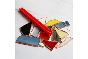 PIAOLGYI Stained Glass Copper Foiling Tool,Hand Foiler 7/32" Foil Crimper,Stained Glass Hand Foiler 7/32",Red(Glass Don't Include)