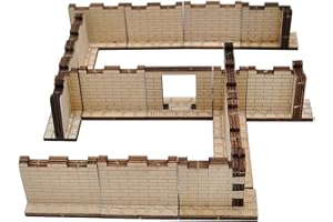CZYY Dungeon Brick Walls (Set of 16) Wood Laser Cut 2" x 1" 3D Modular Terrain Tiles 28mm Scale Perfect for D&D, Dungeons & Dragons, Warhammer and Other Tabletop RPG