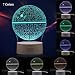 ZNZ 3D LED Lamp Night Light 7 Colors USB Operated Table Dimmable Night Light with Touch Switch Remote Control for Kids, 3D Light Optical Illusions Desk Lamp for Room Decor (Death Star+Eiffel Tower)