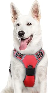 Eagloo Large Dog Harness No Pull Front Back Clips Reflective Red XL