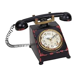 Hometime Reloj de metal reloj de mesa – Old Fashioned Classic teléfono – Vintage Shabby Chic. 