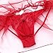 Crossdress Panties Feeshow Men's Jockstrap Lace Briefs Sissy Pouch Underwear Ruffle Skirted Red Medium