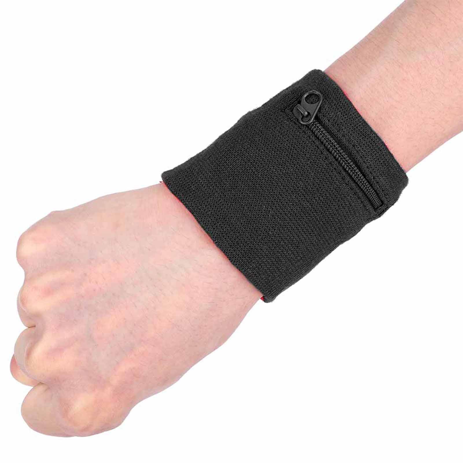 Wallet Wristband, Unisex Sport Wrist Wallets with Zipper Keys Storage Pocket for Gym Running Basketball