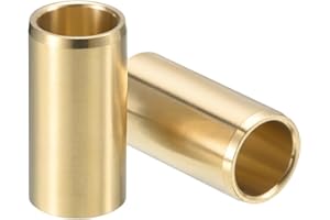 HiPicco Sleeve Bearing, 1/2" Bore x 5/8" OD x 1-1/4" Length Cast Brass Self-Lubricating Bushing Plain Shaft Bearings 2 Pack