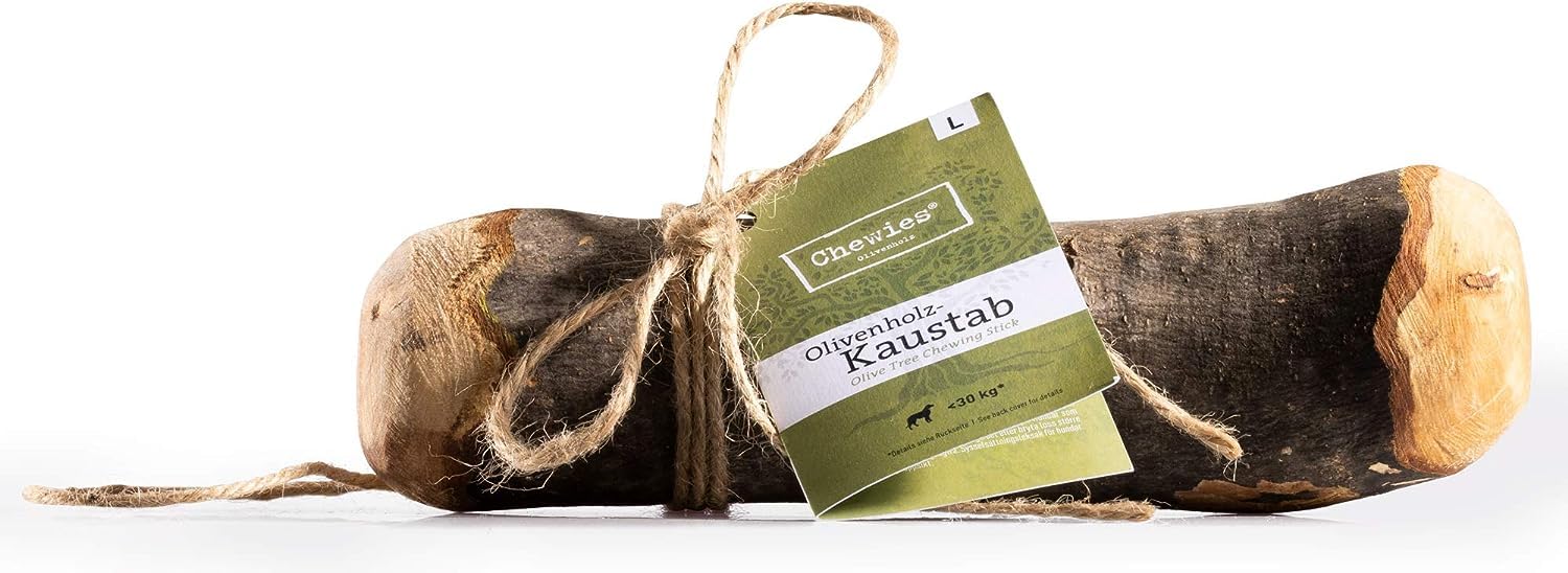 Chewies Olive Wood Chew Bone, Natural Dog Accessories, for Dogs up to 30 kg, Size L