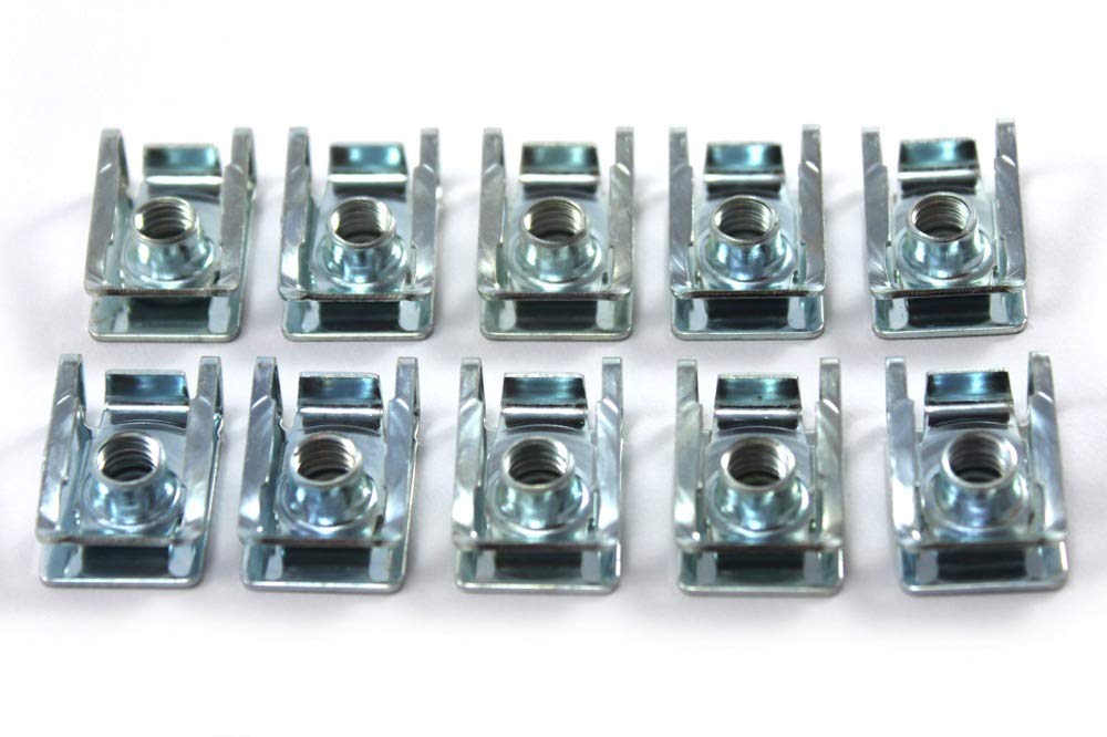Pack of 10 x m6 Threaded Spire Clips Spring Speed Fairing Motorcycle Clips Zinc Plated Chimney Nuts …