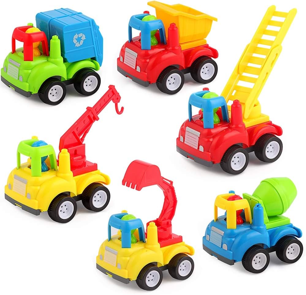 Friction Powered Cars Trucks Educational Present Toys for 1 2 Year Old Boy Girl Babies