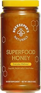 Superfood Honey by Beekeeper's Naturals - Bee Pollen, Royal Jelly, Propolis, Honey - Natural Energy, Immune Support, Mental C