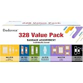 Dodanros Variety Bandages Pack,328ct Assorted Bulk Various Sizes, Shapes &amp;Features | Sheer &amp; Flex Fabric with Benzalkonium, ECO Bamboo Fabric, Waterproof, Cartoon Blind Box Fragrance Bandages