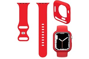 Raamax Soft Silicone Band with Thin Bumper Case Compatible with Apple Watch iWatch Series 49mm 45mm 41mm 44mm 40mm 42mm 38mm