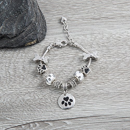 Infinity Collection Dog Charm Bracelet Paw Print Jewelry Dog Lovers Bracelet Dog Owner
