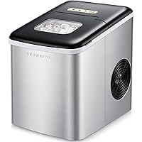 Crownful Ice Maker Machine for Countertop, 9 Ice Cubes Ready in 8-10 Minutes, 26lbs Bullet Ice Cubes in 24H, Electric…