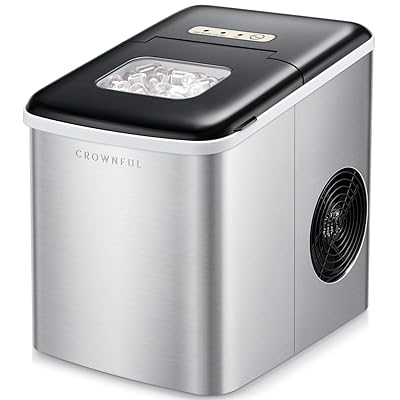 Crownful Ice Maker Machine 26 lbs Bullet Cubes in 24 Hours
