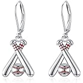 Baseball Earrings for Women 925 Sterling Silver Softball Dangle Drop Earrings Hypoallergenic Sport Jewelry Gifts for Birthday Anniversary Christmas