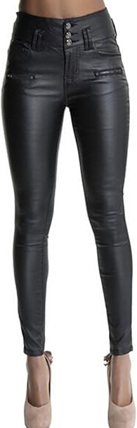 tall leather look jeans