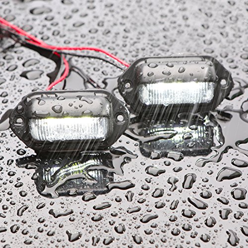 image for CZC AUTO 2PCS 12V LED Exterior License Plate Tag Light, Interior Court